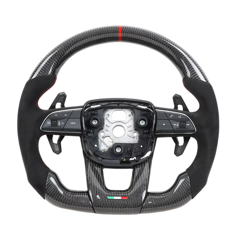 BCC Lamborghini Urus Carbon and Alcantara Steering Wheel With Carbon Trim Red Stripe