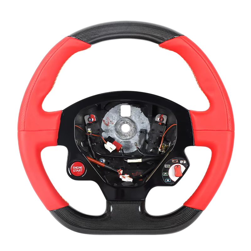 BCC Ferrari 458 Leather and Carbon Steering Wheel Red Leather