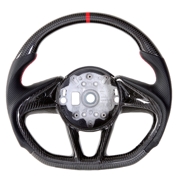 BCC McLaren 720s Carbon and Leather Steering Wheel With Carbon Trim Red Stripe