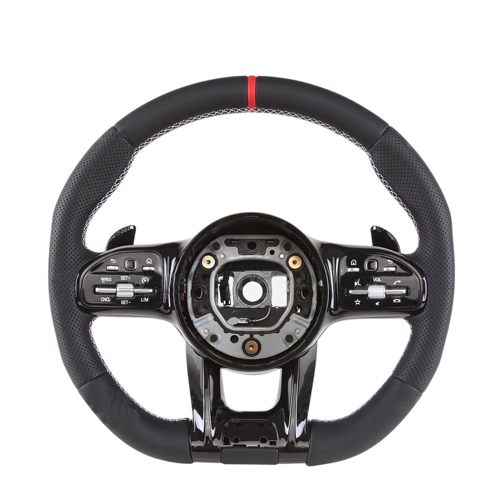 BCC Mercedes-Benz AMG Perforated Leather Steering Wheel With Red Stripe