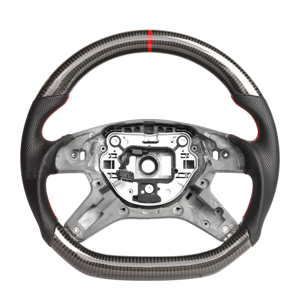 BCC Mercedes-Benz AMG Carbon and Leather Steering Wheel With Red Stripe