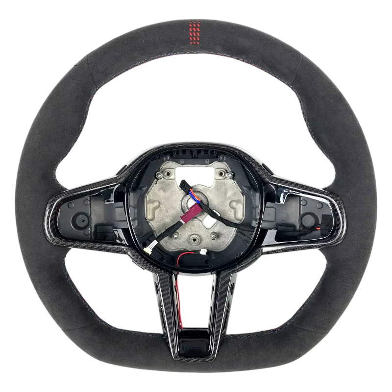 BCC G8X Full Alcantara LCI Steering Wheel With Carbon Trim CS CutOut Stripe