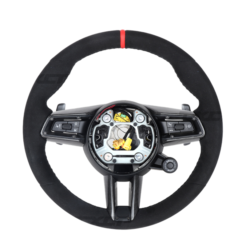 BCC Porsche 992 911 Alcantara Steering Wheel With Carbon Trim Red Stripe