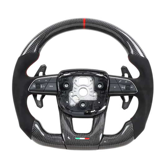 BCC Lamborghini Urus Carbon and Alcantara Steering Wheel With Carbon Trim Red Stripe