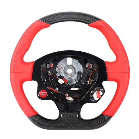 BCC Ferrari 458 Leather and Carbon Steering Wheel Red Leather