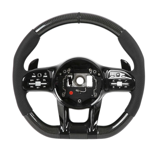 BCC Mercedes-Benz AMG Carbon and Leather Steering Wheel With Black Stripe