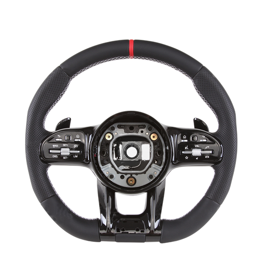BCC Mercedes-Benz AMG Perforated Leather Steering Wheel With Red Stripe