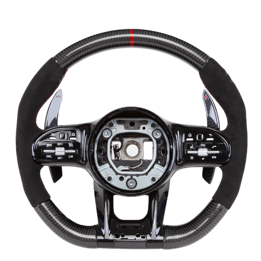 BCC Mercedes-Benz AMG Carbon and Alcantara Steering Wheel With Painted Red Stripe