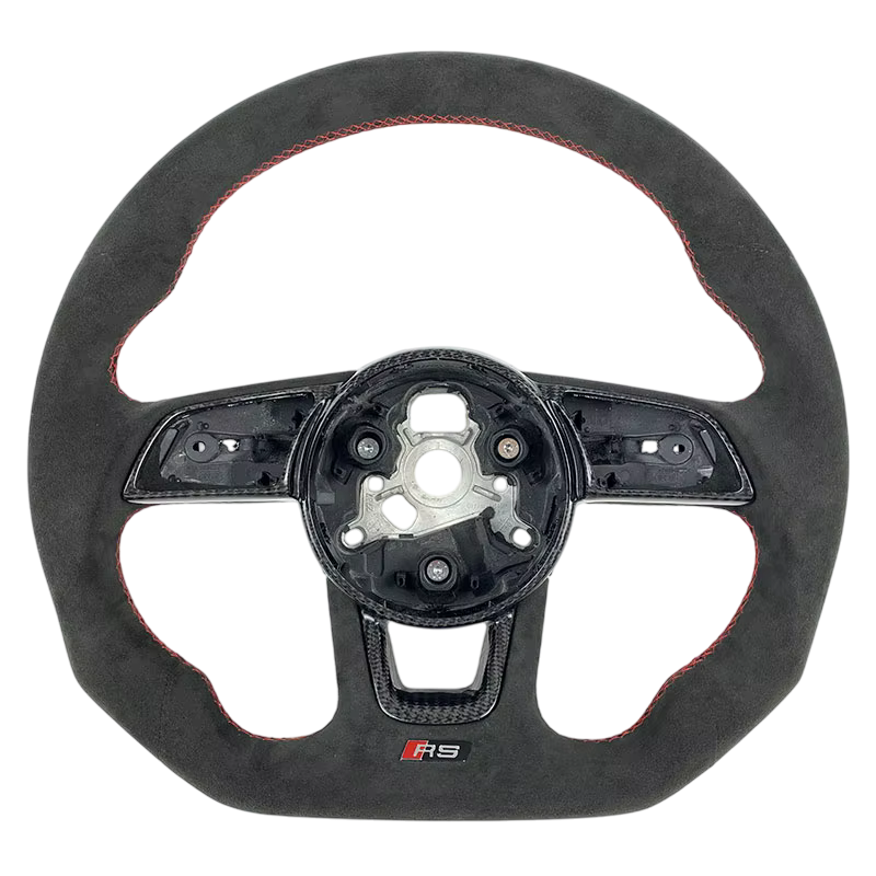 BCC Audi S4/S5/RS5 B9 Alcantara Flat Bottom Steering Wheel Red Stitching