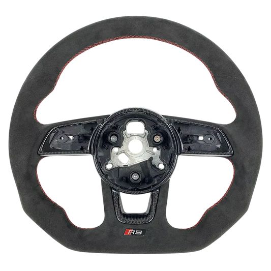 BCC Audi S4/S5/RS5 B9 Alcantara Flat Bottom Steering Wheel Red Stitching